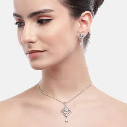 Anouk Silver-Plated American Diamond Jewellery Set-picture-14
