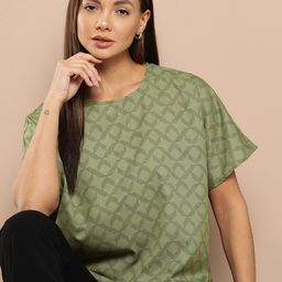 Chemistry Geometric Print Extended Sleeves Top-image-101