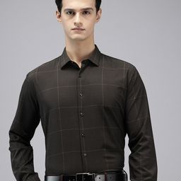 Van Heusen Slim Fit Checked Formal Shirt-image-86
