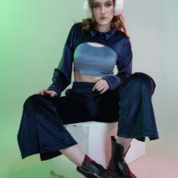 Stylecast X Hersheinbox Velvet Finish 3-Piece Co-Ords-13