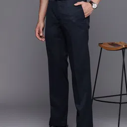 Raymond Men Solid Flat Front Formal Trousers-image-26