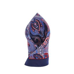 Alvaro Castagnino Blue & Red Floral Print Pocket Square-image-59