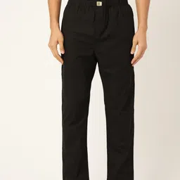 RAJUBHAI HARGOVINDAS Men Black Solid Pure Cotton Lounge Pants-image-23