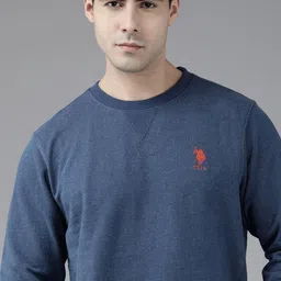 U S Polo Assn Men Dark Blue Brand Logo Embroidered Sweatshirt-picture-50
