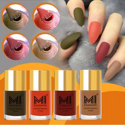 MI FASHION Set Of 4 Velvet Matte Nail Polish - 9.9ml Each-image-77