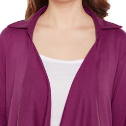 Hypernation Purple Solid Open Front Shrug image 5