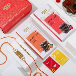 Elegant Rakhis And Chocolates Combo-image-31