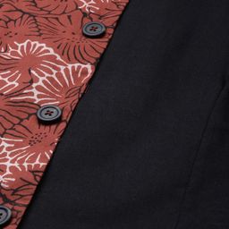 Taavi Men Rust Red & Black Bagru Fossil Print Mandarin Collar Pure Cotton Nehru Jacket image 5