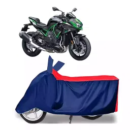 Auto Pearl Two Wheeler Cover with Bag for Kawasaki ZH2 BS6, Red & Blue-picture-45