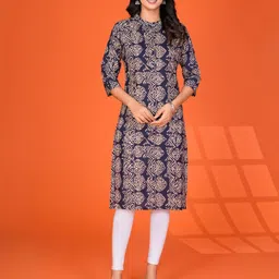 Kaftanize Women Ethnic Motifs Printed Daily Cotton Straight Kurta-picture-29