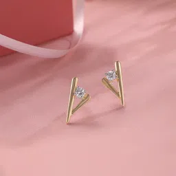 Mia by Tanishq 14KT Yellow Gold and Diamond Petite Flair Earrings-picture-13