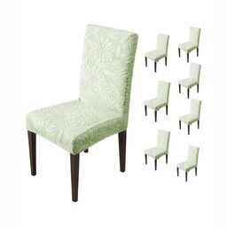 HOUSE OF QUIRK Green 8 Pieces Floral Waterproof Removable Chair Covers-image-86