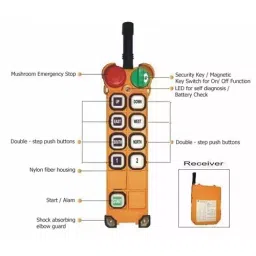 EMBICON 8 Double Speed Radio Crane Remote Controls Orange, F248D image 2