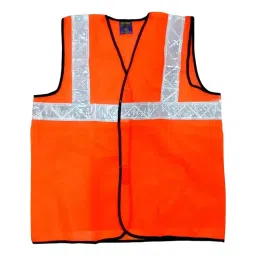 GENERIC 360° Reflective Safety Jacket Mesh Fabric 25.4 mm (1 inch) Tape Size Orange Free Size-image-20
