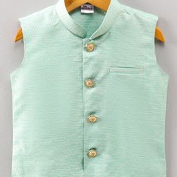 Pehanaava Boy's Woven Design Woven Nehru jacket-41