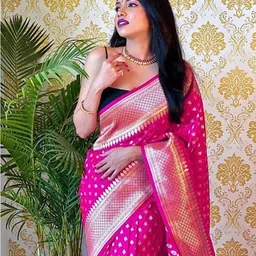 Visit Wear Woven Design Zari Pure Silk Banarasi Saree-picture-18
