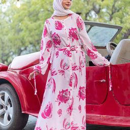SARINKU Print Satin Maxi Dress-image-33