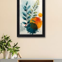 Myntra Elegant Homes Teal & Green Leaves Printed Wall Art-image-28