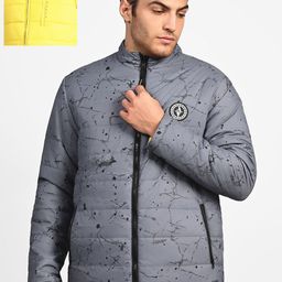 Skechers Men Mock Collar Abstract Printed Casual Puffer Jacket-picture-23