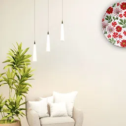 THE QUIRKY HOME White & Red Blossom & Seed Head Printed Ceramic Decorative Wall Decor-image-37
