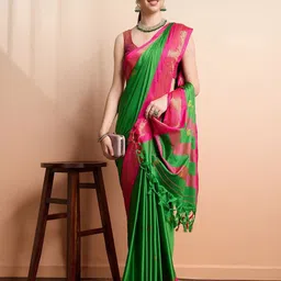 yourwish Woven Design Zari Pure Cotton Paithani Saree-image-94