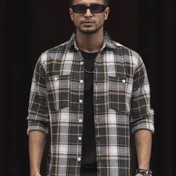 Powerlook Men Tartan Checks Opaque Checked Casual Shirt-picture-0