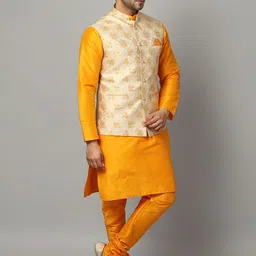 Ethluxis Men Regular Dupion Silk Kurta with Churidar image 3
