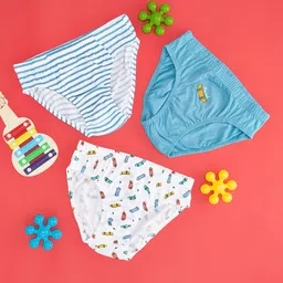 Pantaloons Junior Boys Pack Of 3 Striped Mid-Rise Basic Briefs-image-46