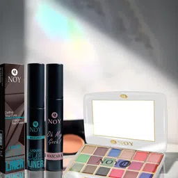 NOY Set Of 3 Volumizing Mascara- 6.5 ml- Black 01- Eyeliner- 5 ml- Black 01 & Eyeshadow image 1