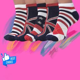 MJE Men Pack Of 5 Patterned Ankle Length Socks-image-82