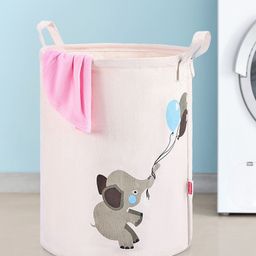 Babyhug Laundry Bag Elephant With Balloons Print - Grey-17