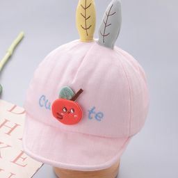Babyhug Baseball Cap Cherry Design  Light Pink - Diameter 15 cm-picture-45