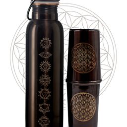 Sarveda 7 Chakra Vintage Copper Water Bottle with 2 Glasses - 1 Litre-image-20
