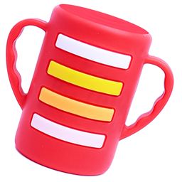 THE LITTLE LOOKERS Baby Bottle Cover with Handle/ Silicone Warmer Cover for Baby/Newborn/Infants/Toddlers - 120ml Red-28