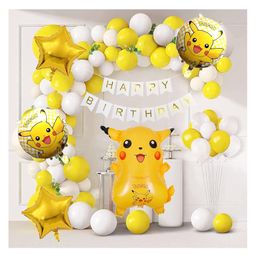 Bubble Trouble Pekachu Pokomon Theme Birthday Decoration Set Of 88 Pcs Multicolor-image-27