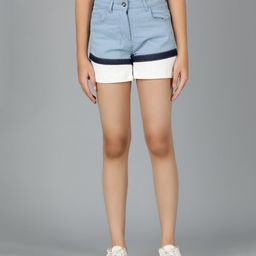 Tales & Stories Lycra Cut & Sew Shorts - Light Blue-image-94