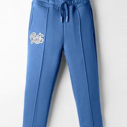 Olio Kids Knit Full Length Fleece Pant with Bestie Print - Blue-picture-47