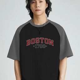 Genzy Men Typography Printed Drop-Shoulder Sleeves Applique T-shirt-image-95