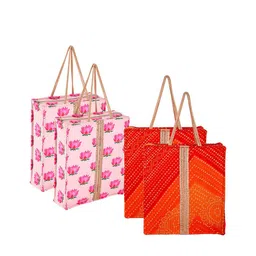 Kuber Industries Printed Shopper Handheld Bag with Cut Work-16