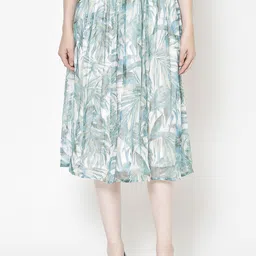 MINOS Printed Flared Midi Skirt-image-99