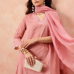 all about you Thread Work Kurta With Trousers & Dupatta-picture-0