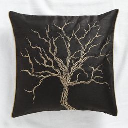 ANS Black Single Tree Embroidered 16'' x 16'' Square Cushion Cover-25