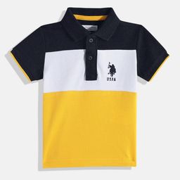 U.S. Polo Assn. Kids Colourblocked Polo Collar Pure Cotton T-shirt-picture-5
