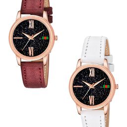 Gopal Shopcart Unisex Pack Of 2 Analogue Watch C25RG Roman MRO WH L-image-29