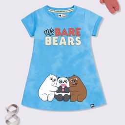 YK X Minute Mirth We Bare Bears Printed Cotton A-Line Dress-picture-15