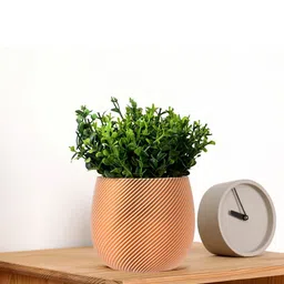 Kuber Industries Gold-Toned & Green Artificial Flower With Pot-79