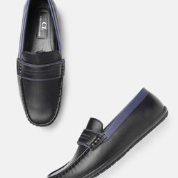 Carlton London Men Black Solid Loafers-image-4