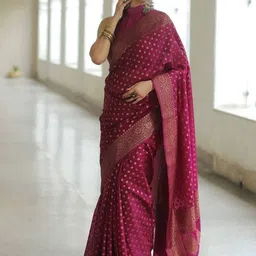 ZILVIRA Ethnic Motifs Woven Design Zari Kanjeevaram Saree-picture-12