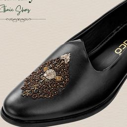 DEEUCO Men Woven Design PU Mojaris-image-91