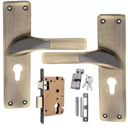 Atom MH-O53-CY-BA-OSK 200 mm Zinc Brass Antique Finish Mortise Door Handle Set with Lock Body-7